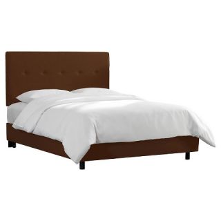 Skyline Full Five Button Bed   Linen Chocolate
