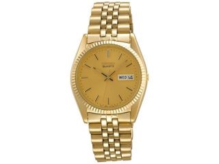 Seiko Day and Date Dress Gold tone Stainless Steel Mens Watch SGF206