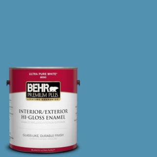 BEHR Premium Plus 1 gal. #M490 5 Jet Ski Hi Gloss Enamel Interior/Exterior Paint 840001