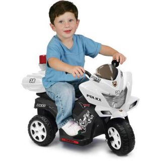 Kid Motorz Lil Patrol 6 Volt Battery Operated Ride On, Black/White