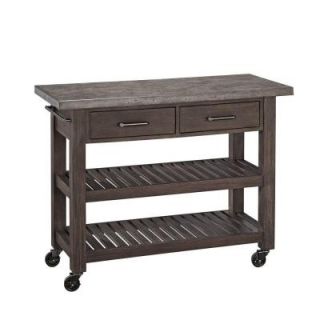 Home Styles Concrete Chic 47 in. Acacia Wood Kitchen Cart 5134 95
