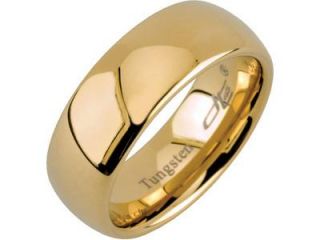 8.3MM Dura Tungsten Gold IMMersion Plated Domed Band Size 13