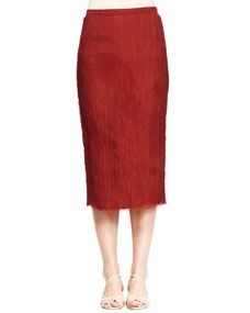 THE ROW Ahbria Crinkled Midi Skirt, Auburn