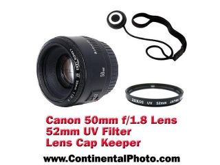 Canon EF 50mm f/1.8 STM Auto Focus Lens + 49mm UV Filter and Lens Cap Keeper