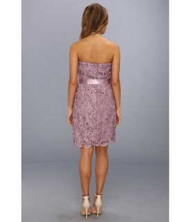 Adrianna Papell Strapless Lace Sheath Champagne