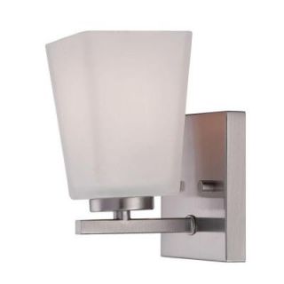 Millennium Lighting Brushed Nickel Wall Sconce with Etched White Glass 291 BN