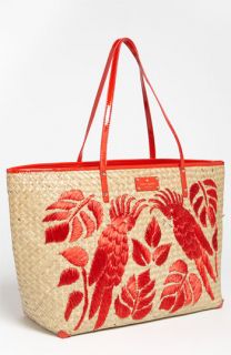 kate spade new york harmony embroidered straw tote