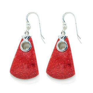Jay King Red Coral Drop Sterling Silver Earrings   8002212