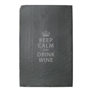 Susquehanna Glass Keep Calm and Drink Wine Slate Cheese Board and Platter