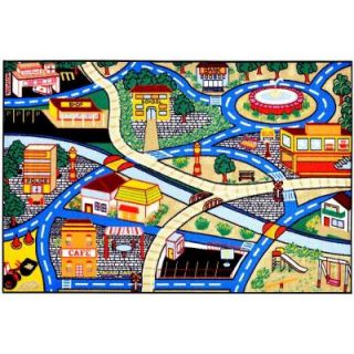 Ottomanson Children's City Streets Multi 5 ft. x 6 ft. 6 in. Area Rug BBY2519 5X7
