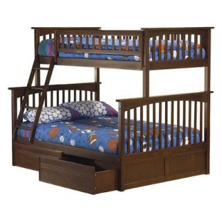 Atlantic Furniture Columbia Twin Over Full Bunk Bed with Under Bed