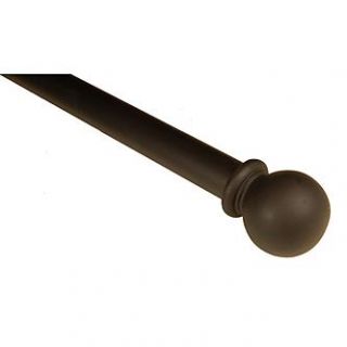 BCL Classic Ball Curtain Rod, Black Finish, 86 inch to 120 inch, 1.25