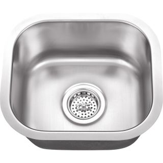 Superior Sinks 13 in x 14.5 in Satin Brush Stainless Steel Single Basin Undermount Residential Kitchen Sink