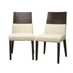 Vivian Brown Wood Modern Dining Chairs (Set of 2)  