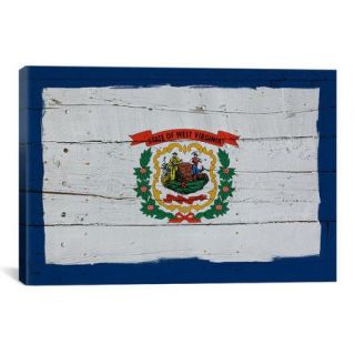 iCanvas Flags West Virginia with Wood Planks Graphic Art on Canvas