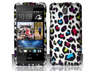 for HTC Desire 610 Hard Plastic Snap On Cover Case. Colorful Leopard