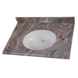 Home Decorators Collection 31 in. Stone Effects Vanity Top in Cold Fusion with White Basin SEO31 CO