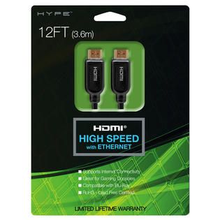 Hype HY 12HDMI4 12FT High Speed HDMI Cable with Ethernet   Black   TVs