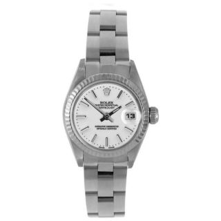 Pre Owned Rolex Womens Stainless Steel Datejust Oyster Bracelet Watch