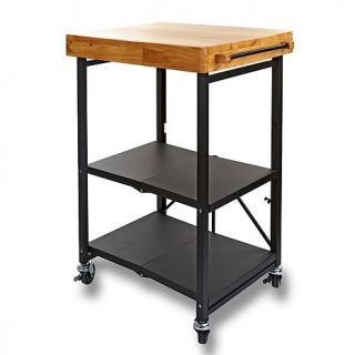 Origami Folding Kitchen Island Cart with Casters   7536224
