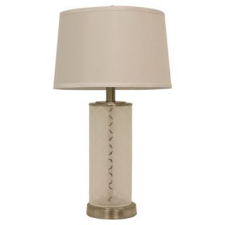 Hunt Quadrafoil Etched Glass Table Lamp   Clear/Cream/Silver
