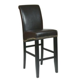 OSPdesigns 30 in. Barstool with Nail Heads in Espresso MET8730ES