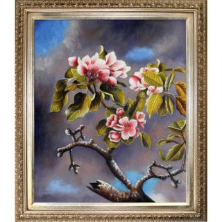 Branch of Apple Blossoms Against Cloudy Sky by Martin Johnson Heade