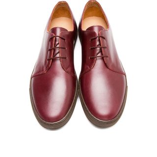 Common Projects Burgundy Leather Derby Sneakers