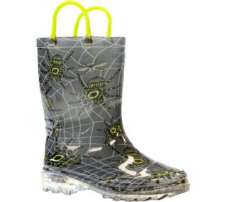 Boys Western Chief Spider Prey Lighted Rain Boot   Charcoal