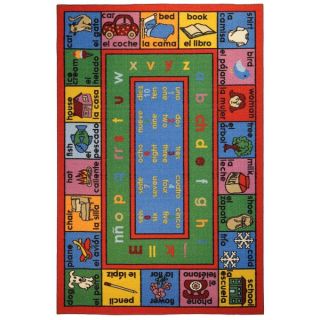 Kids Educational English Spanish Numbers and Words Area Rug (45 x 6)
