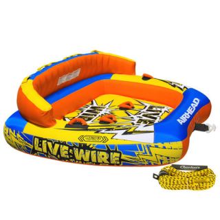 Airhead Live Wire 3 Person Towable Tube Package With Rope 98010