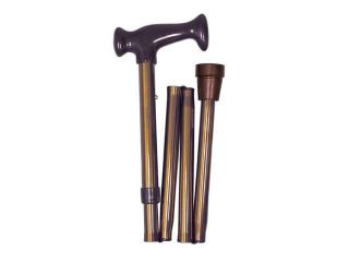 Healthsmart Adjustable Folding Cane With Ergonomic Handle, Bronze