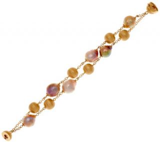 Honora 14K Gold Cultured Pearl 11.0mm Ming Multi strand Bracelet —