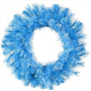 NorthLight 30 inch Pre Lit Sky Blue Cashmere Artificial Christmas Wreath, Clear Lights