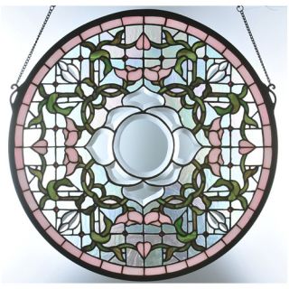 Meyda Tiffany Tulip Bevel Medallion Stained Glass Window