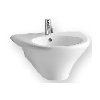 China Wall Mount U Shaped Bathroom Sink with Integrated Round Bowl