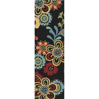 Hand hooked Bold Daisies Caviar Indoor/Outdoor Floral Rug (33 x 53)