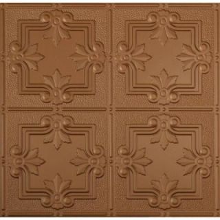 Global Specialty Products Dimensions 2 ft. x 2 ft. Aged Copper Tin Ceiling Tile for Refacing in T Grid Systems 321 15