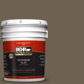 BEHR Premium Plus 5 gal. #N310 7 Classic Bronze Flat Exterior Paint 430005