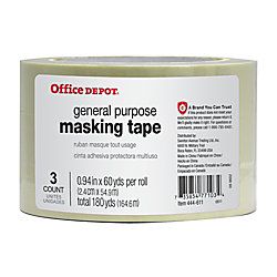 Brand General Purpose Masking Tape 0.94 x 60 Yd. Pack Of 3 Rolls