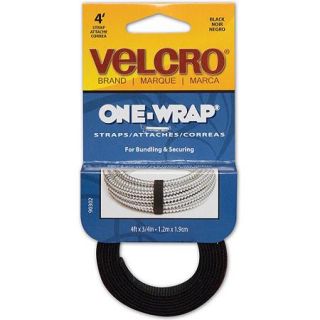 Velcro One Wrap Straps, Black, 3/4" x 36"
