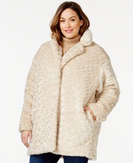 Calvin Klein Plus Size Quilt Lined Faux Fur Coat   Coats   Women