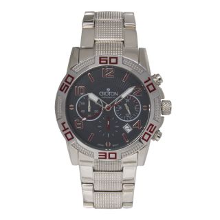 Croton Mens All Stainless Steel Grey Dial Chronograph Watch