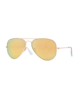 Ray Ban Aviator Mirrored Sunglasses, Brown