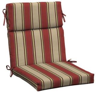 Hampton Bay Wide Chili Stripe Outdoor Dining Chair Cushion JE21062B 9D6
