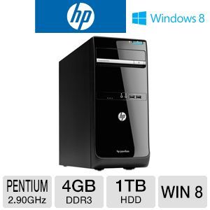 HP Pavilion p6 2326s Desktop PC   Intel Pentium G645 2.90GHz, 4GB DDR3, 1TB HDD, DVDRW, Windows 8 64 bit, Keyboard & Mouse, (Refurbished), (RB H4A19AAR#ABA)