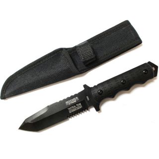 inch Defender Xtreme All Black Tactical Team Hunting Knife with