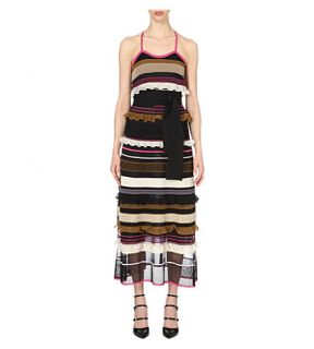 SALVATORE FERRAGAMO   Stripe silk blend knit dress