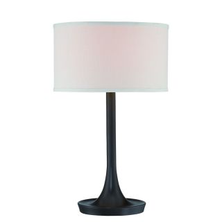 Lite Source Baha 21.5 in Dark Bronze Indoor Table Lamp with Fabric Shade