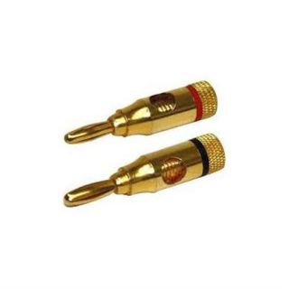 Steren Audio Connector   2 Pack   1 x Banana Plug   Red, Black